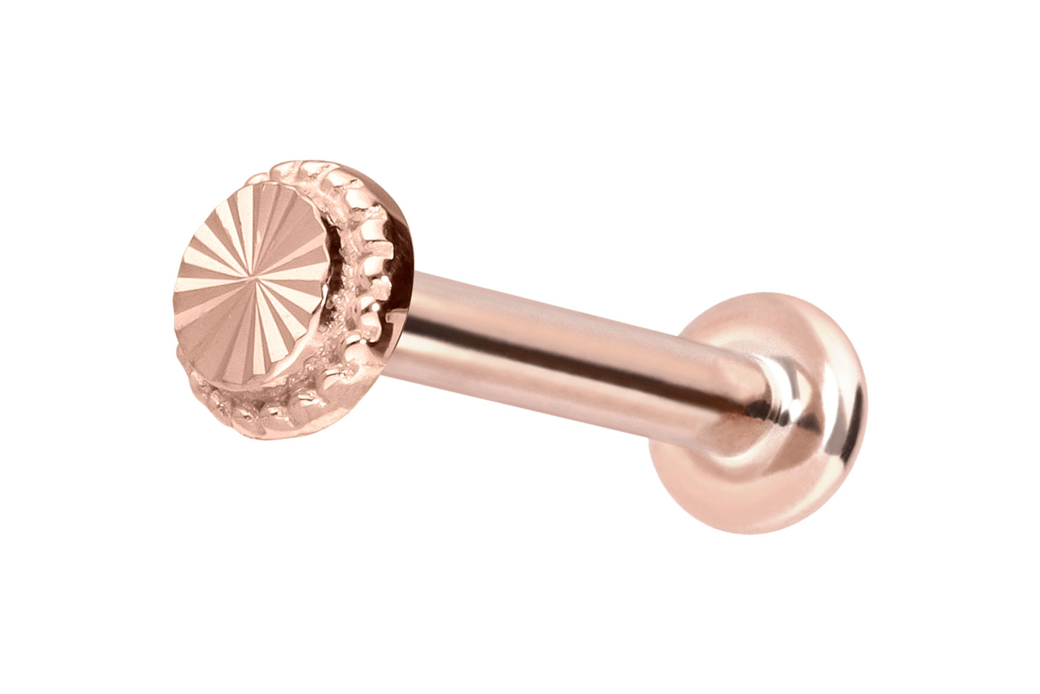 14 Karat Gold Labret Piercing mit Innengewinde DISC